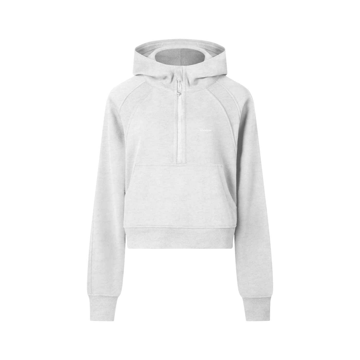 SHADOW MINIMALISTIC - Cropped Half-Zip Hoodie